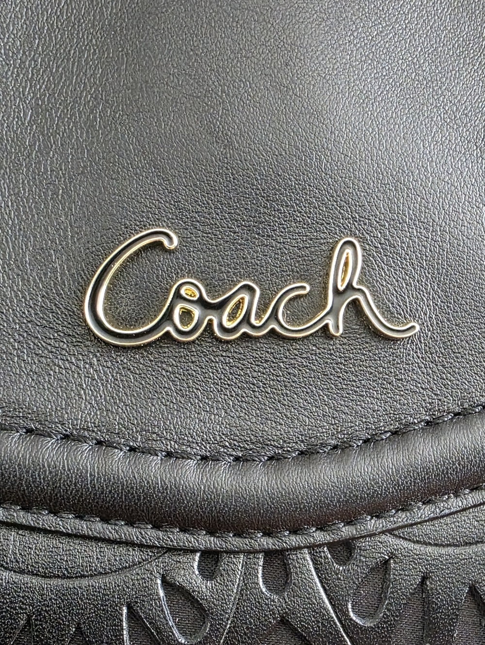 Coach F21833 Ashley Lace Carryall Black Cutout Leather Tote Bag NWT - Picture 4 of 16